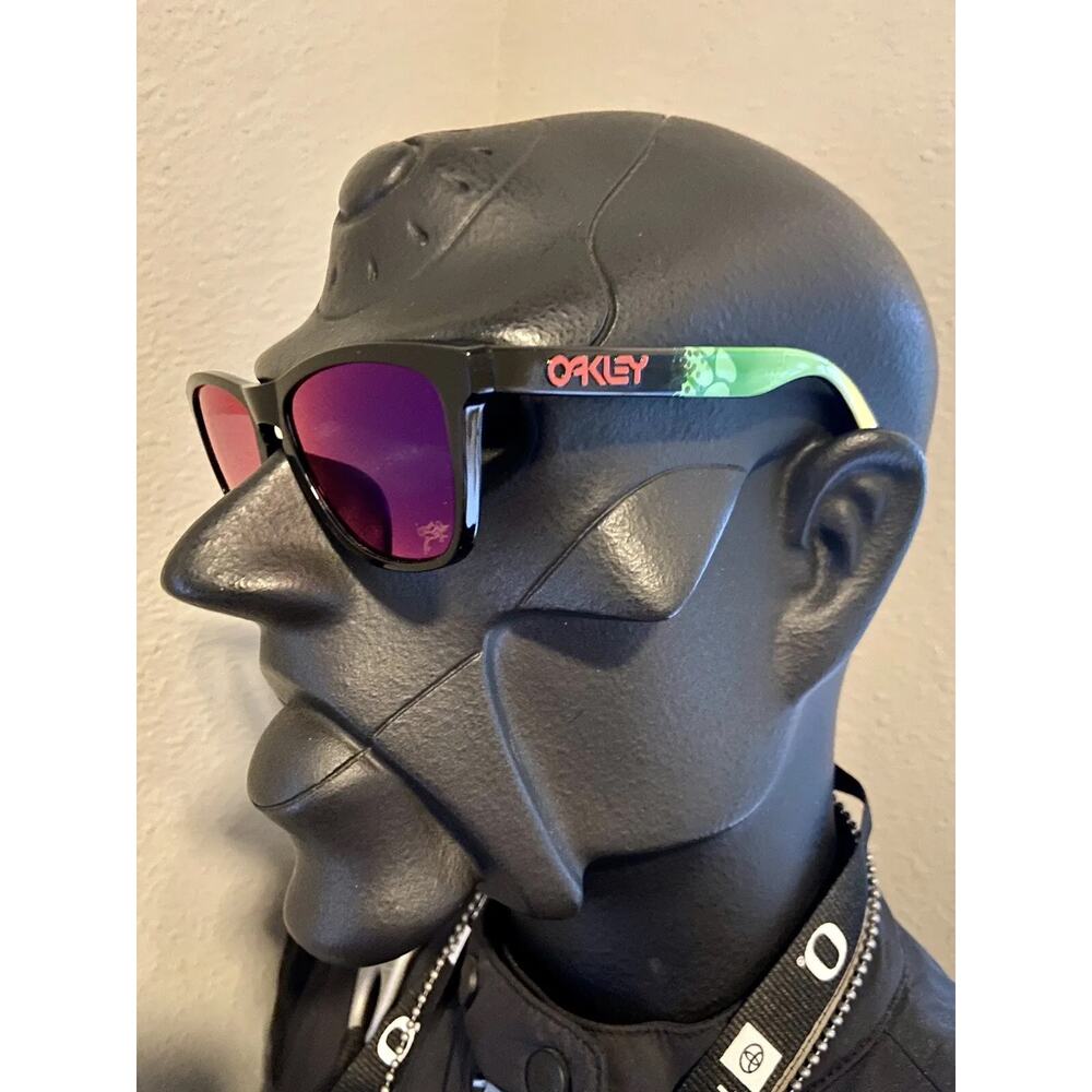 NEW OAKLEY LIFESTYLE FROGSKINS POLISHD CLEAR SUNGLASSES VIOLET IRIDIUM POLARIZED